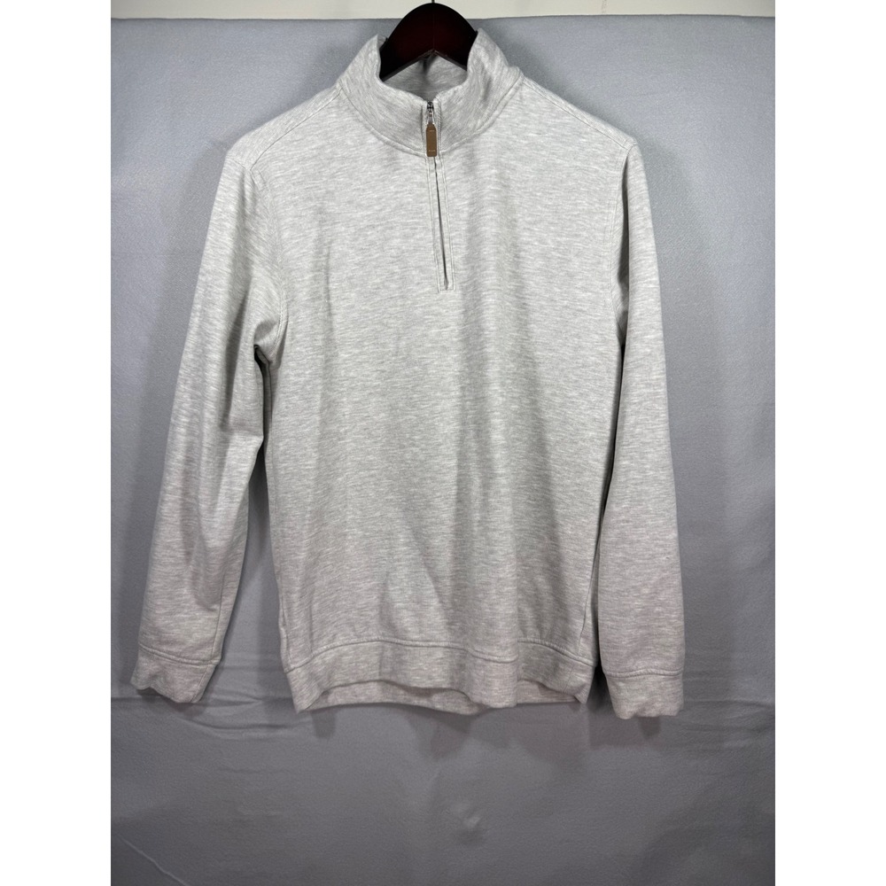 George Mens Gray Heathered Quarter Zip Pullover Sweatshirt Small 34-36